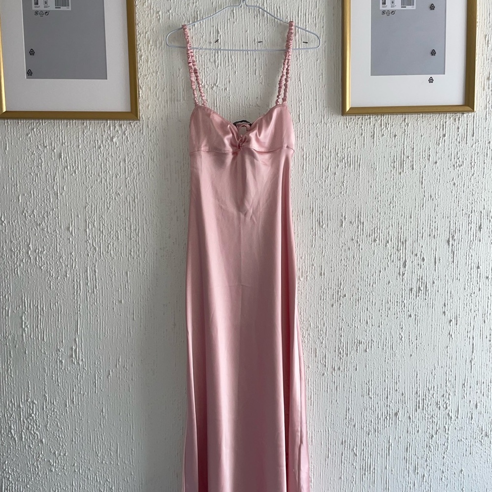 Zara Blush Satin Slip Dress
